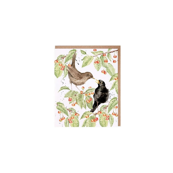 Wrendale Designs The Cherry Tree Blackbird Card