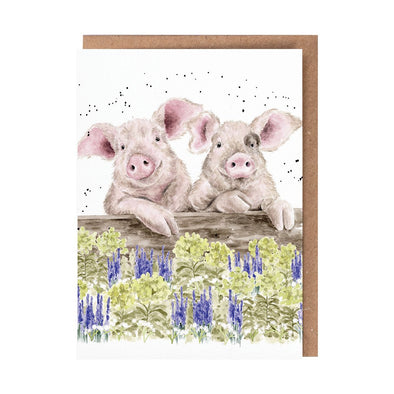 Wrendale Designs 'Nosy Neigh-boars' Pig Greetings Card