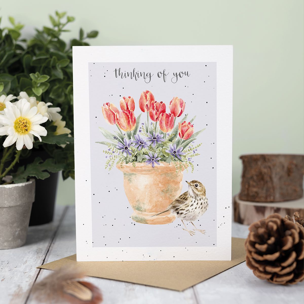 Wrendale Designs 'The Meadow Pipit Bird Thinking of You' Card