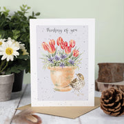 Wrendale Designs 'The Meadow Pipit Bird Thinking of You' Card Best of British NBPT  Souvenirs.