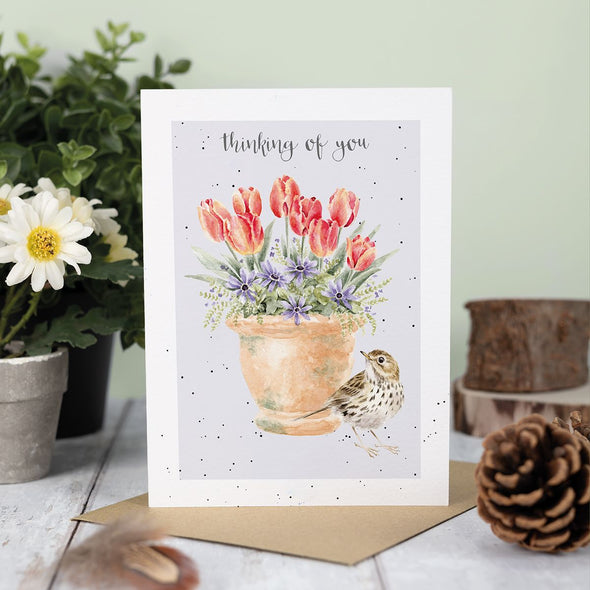 Wrendale Designs 'The Meadow Pipit Bird Thinking of You' Card