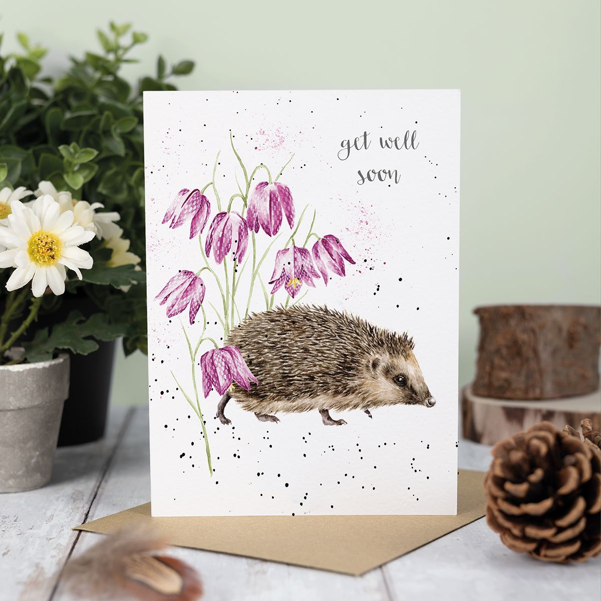 Wrendale Designs 'Little Wanderer' Hedgehog Get Well Soon Card