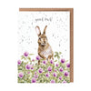 Wrendale Designs 'The Clover Patch' Rabbit Good Luck Card