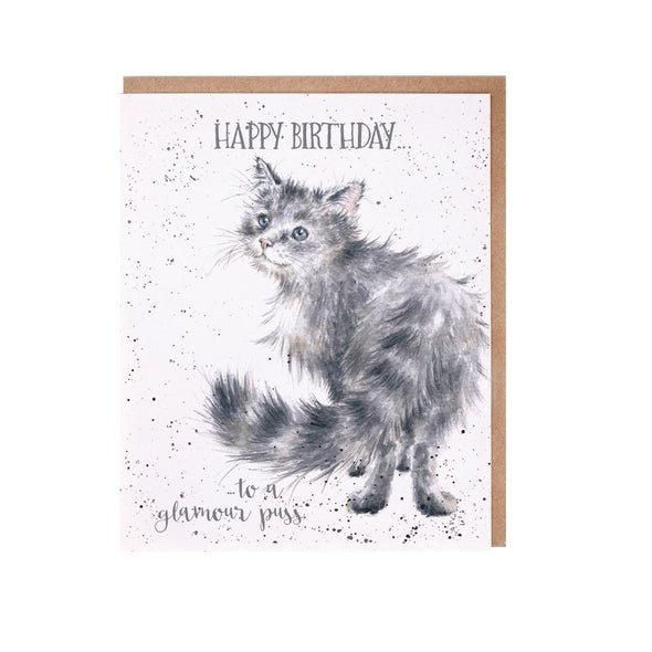 Wrendale Designs Glamour Puss Cat Birthday Greeting Card