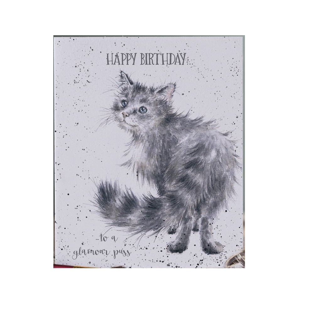 Wrendale Designs Glamour Puss Cat Birthday Greeting Card