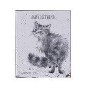 Wrendale Designs Glamour Puss Cat Birthday Greeting Card product image with Cat