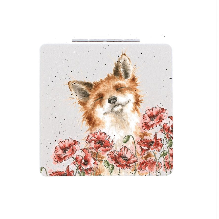 Wrendale Designs Compact Mirror - Fox in a Poppy Field Compact Mirror product image