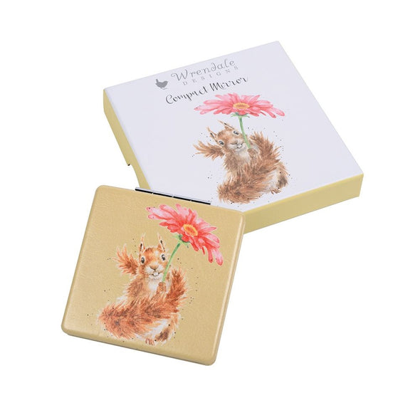 Wrendale Designs 'Flowers Come After Rain' Squirrel Compact Mirror