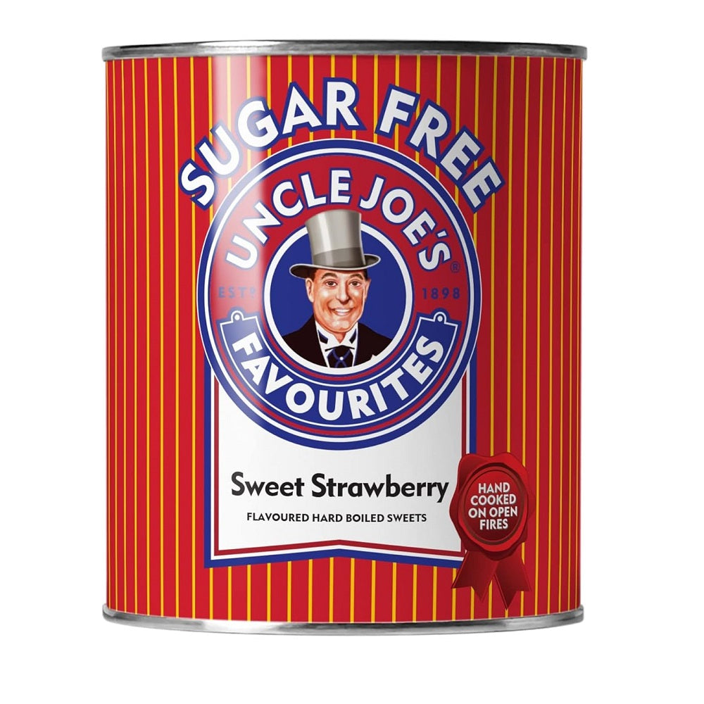 Uncle Joe's Suger Free Sweet Strawberry Sweets 120g Tin