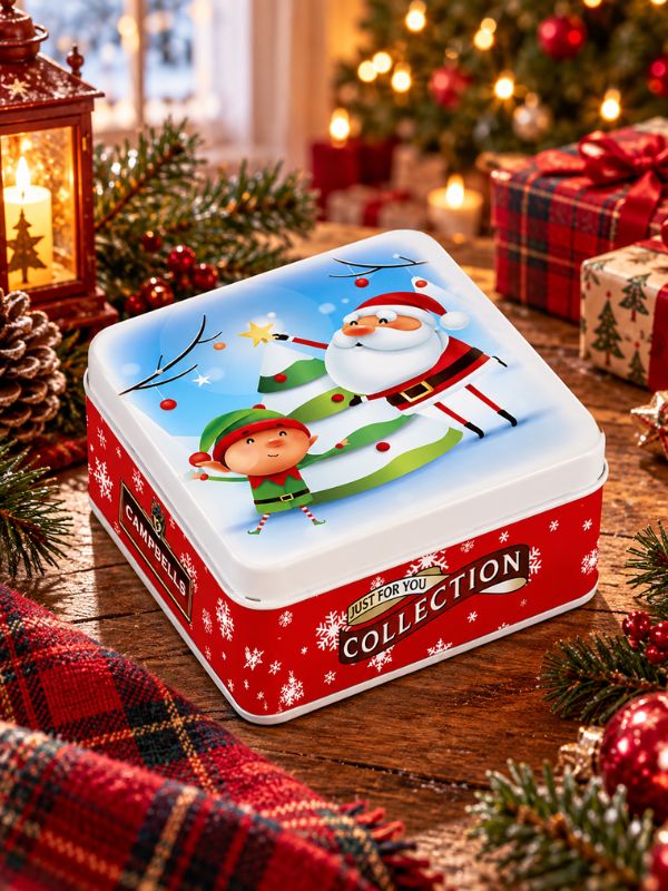 Campbells Shortbread Santa & Elf Tin 90g
