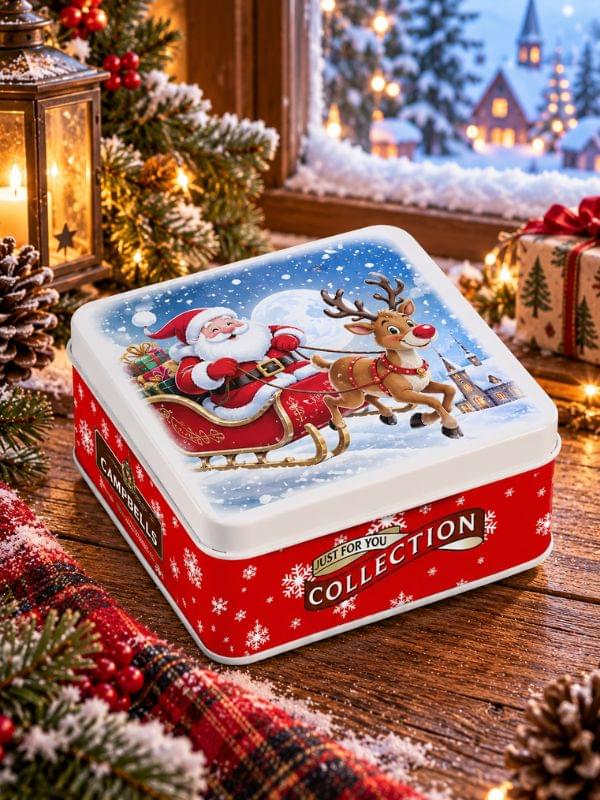 Campbells Shortbread Christmas Santa/Rudolph Tin 90g
