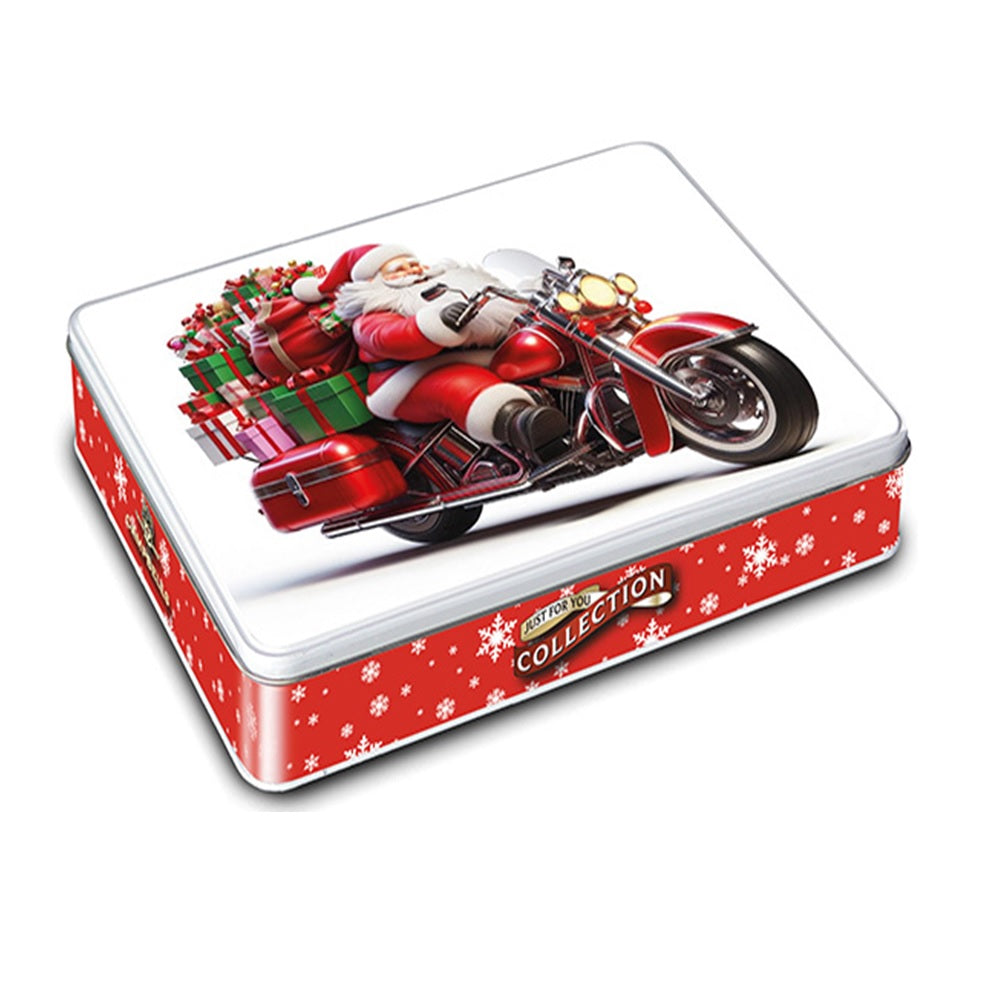  Campbells Shortbread Biker Santa Tin (Assorted Shortbread Shapes) 150g Best of British NBPT  Shortbread Tins Campbells Shortbread.
