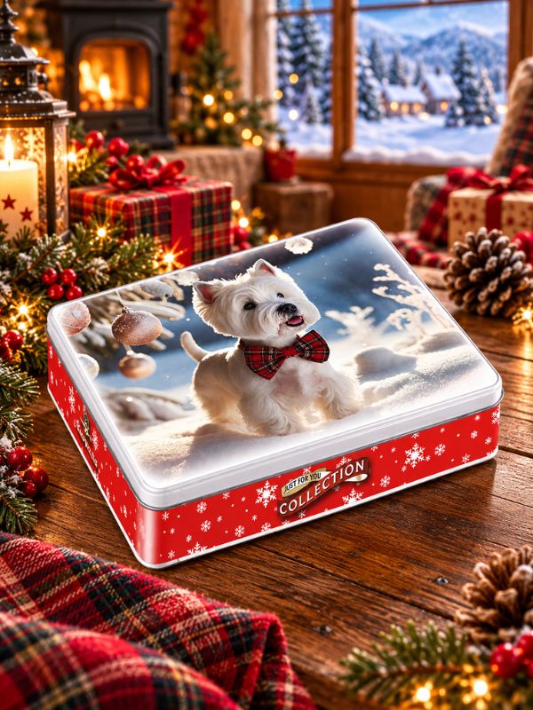 Campbells Shortbread Westie with Tartan Bow Tie Tin (Assorted Shortbread Shapes) 150g