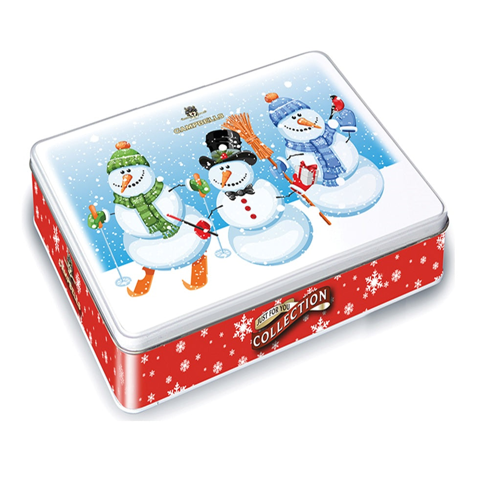  Campbells Shortbread Snowman Tin (Assorted Shortbread Shapes) 150g Best of British NBPT  Shortbread Tins Campbells Shortbread.