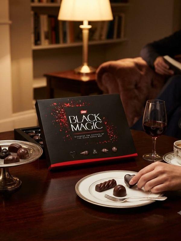 Nestle Black Magic Small Chocolate Box 174g in a glossy British gift box.