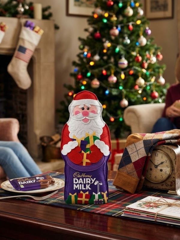 Cadbury Dairy Milk Hollow Santa 90g with a smooth molded finish and festive foil wrap.