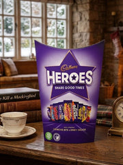 Cadbury Heroes Chocolate 240g with smooth chocolate texture in festive packaging.