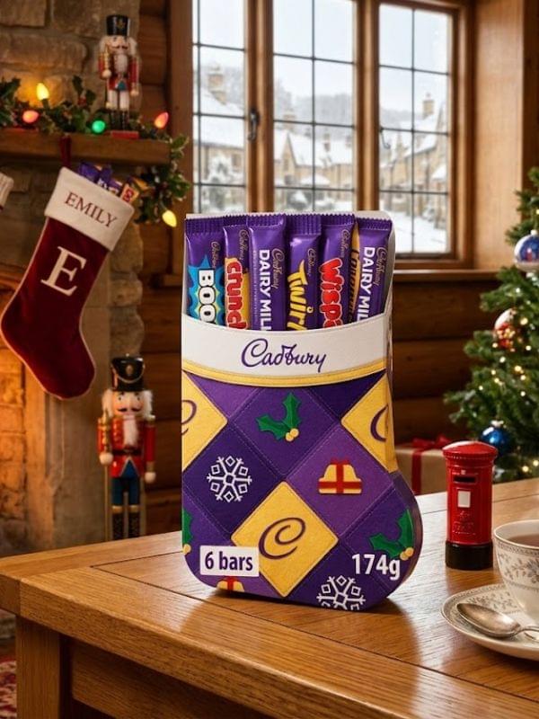 Cadbury Stocking Selction Box 174g in a glossy British gift box.