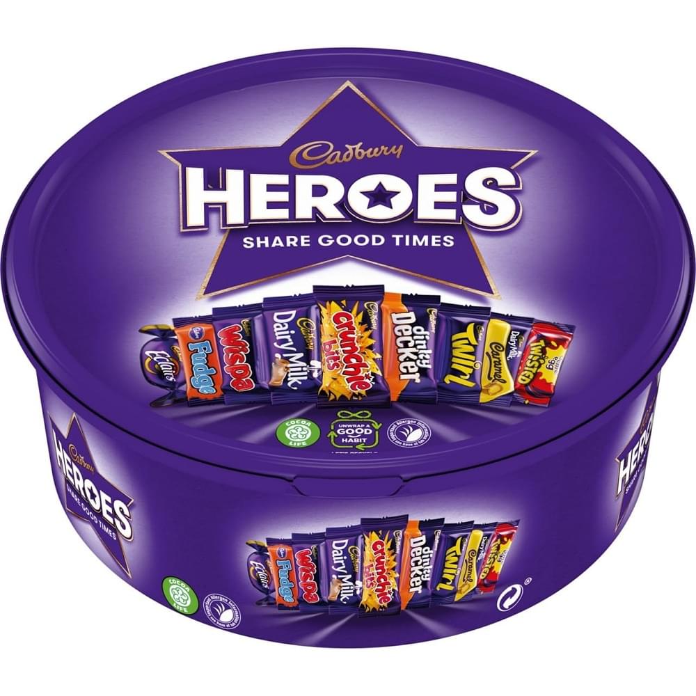  Cadbury Heroes Tub 475G Best of British NBPT  Chocolate Cadbury.
