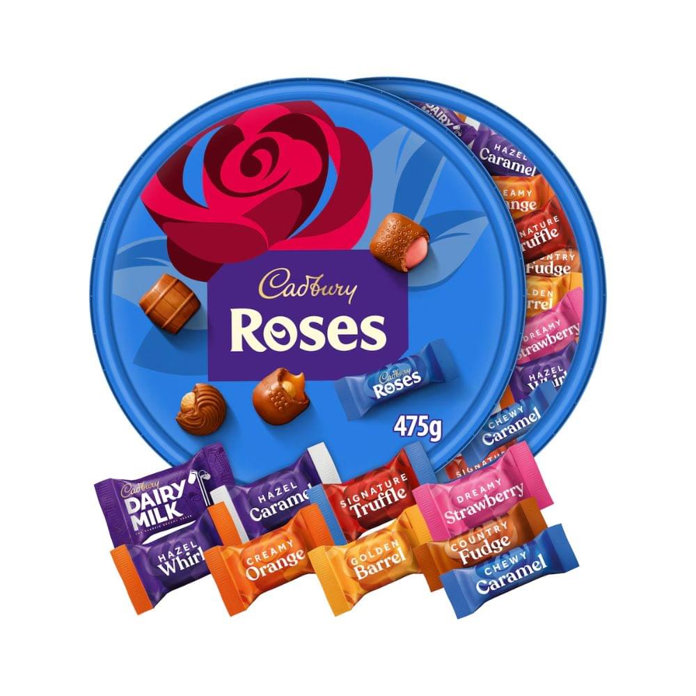  Cadbury Roses Tub 475G Best of British NBPT  Chocolate Cadbury.