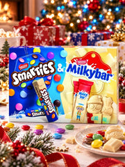 Nestle Kids selection box with colorful packs, a British Christmas chocolate gift.