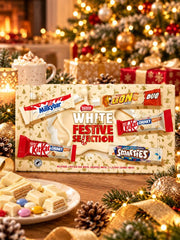 Nestle white chocolate selection box, a festive British chocolate gift for Christmas.