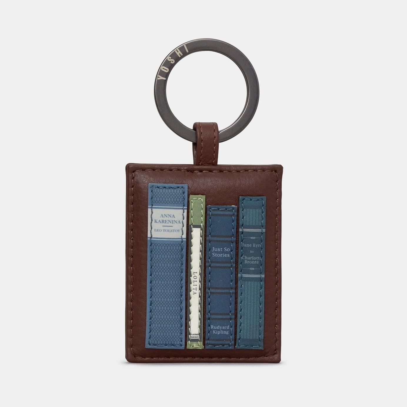 Yoshi Bookworm Brown Leather Keyring product image