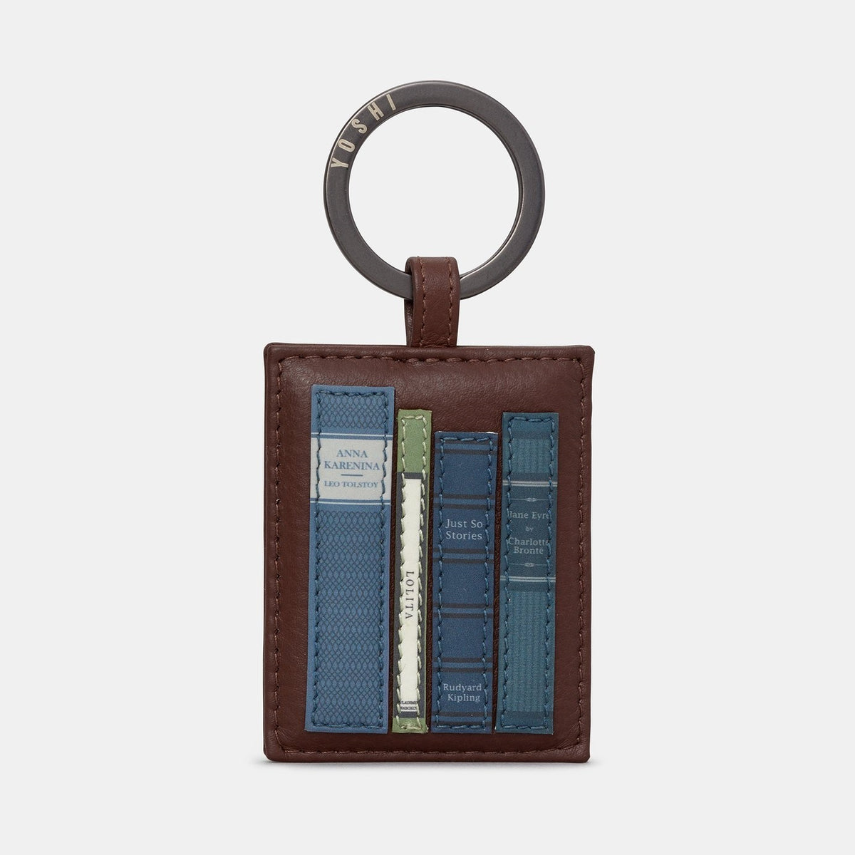 Yoshi Bookworm Brown Leather Keyring product image