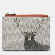 Yoshi Stag Tweed & Brown Leather Zip Top Purse product image