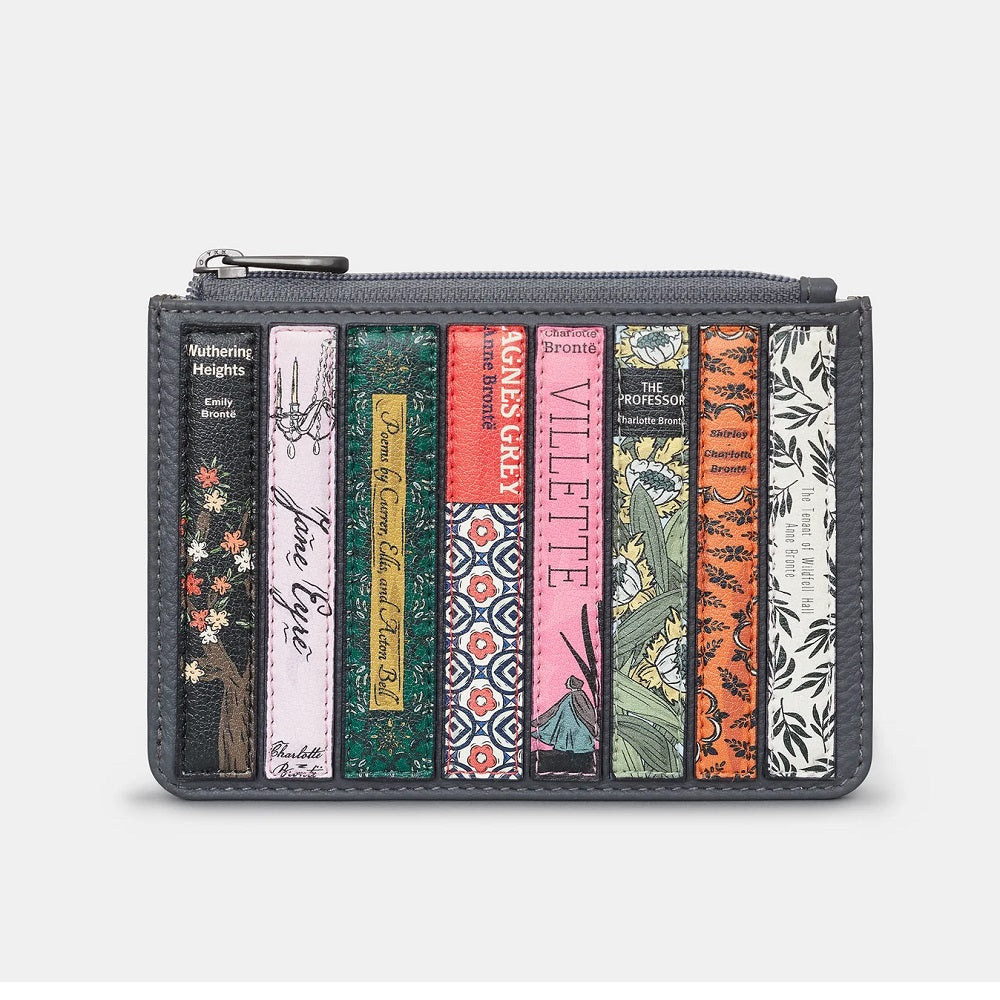 Yoshi Grey Bronte Bookworm Zip Top Leather Purse