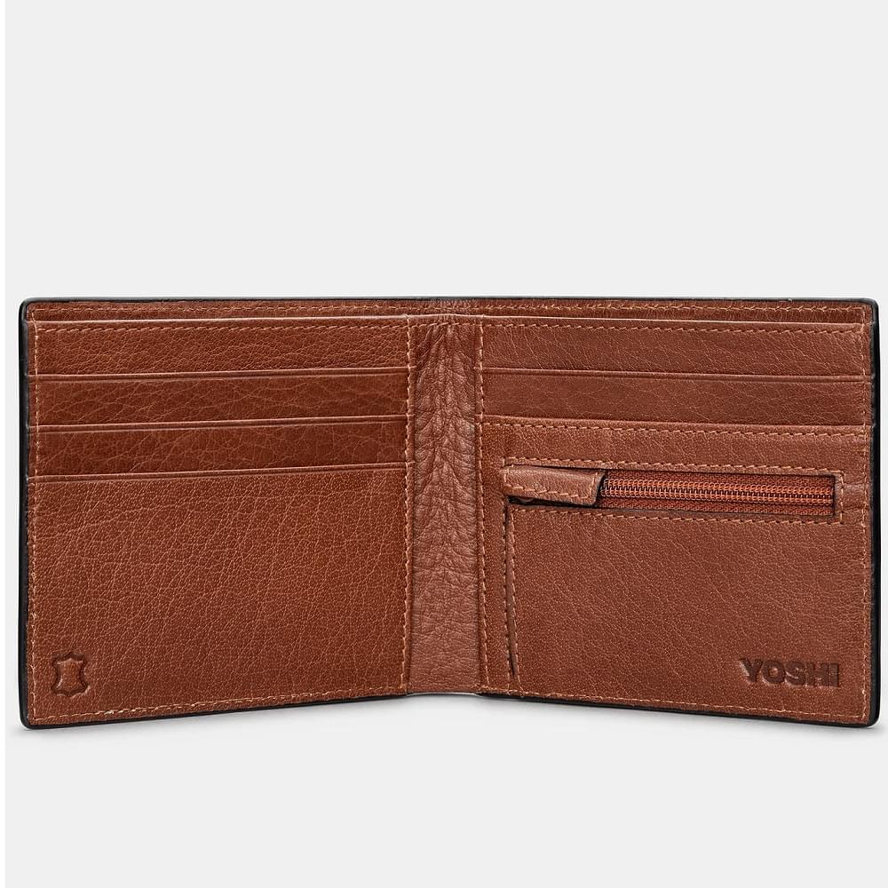 Yoshi Shakespeare Bookworm Two Fold Brown Leather Wallet