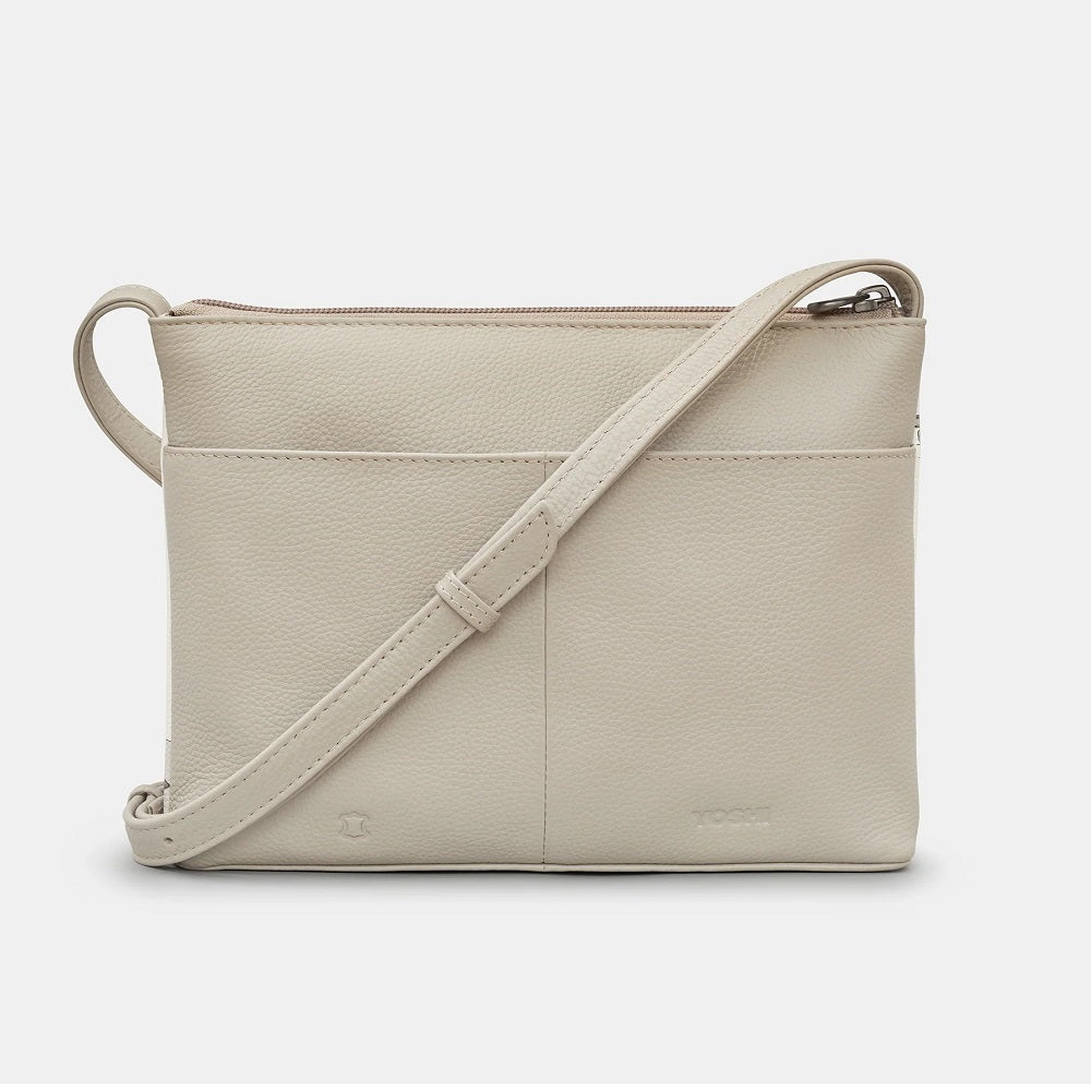 Yoshi Jane Austen Bookworm Warm Grey Leather Cross Body Bag
