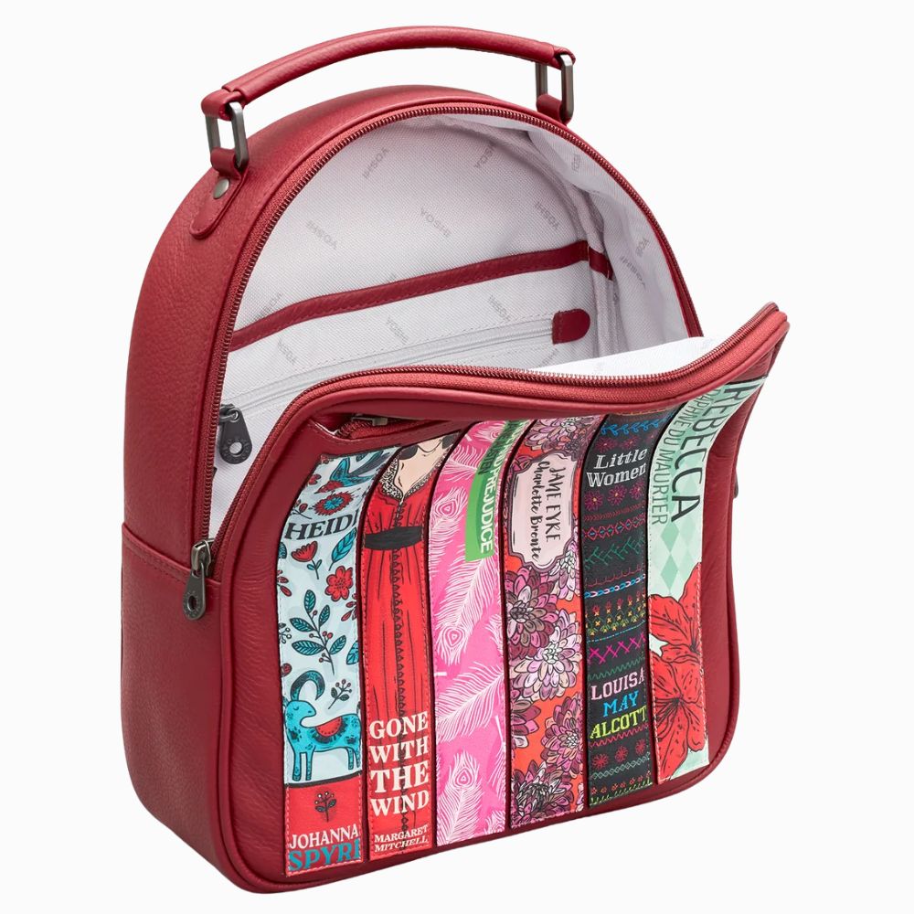 Yoshi Bookworm Cherry Red Leather Backpack By British Food Supplies