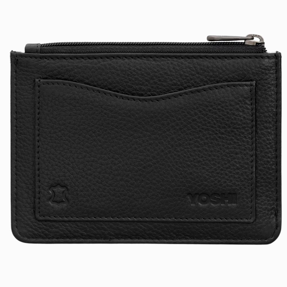 Yoshi Highland Thistle Harris Tweed & Black Leather Zip Top Purse