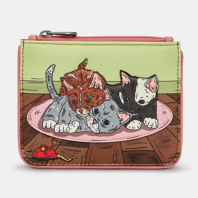 Yoshi Playtime Kittens Zip Top Leather Purse