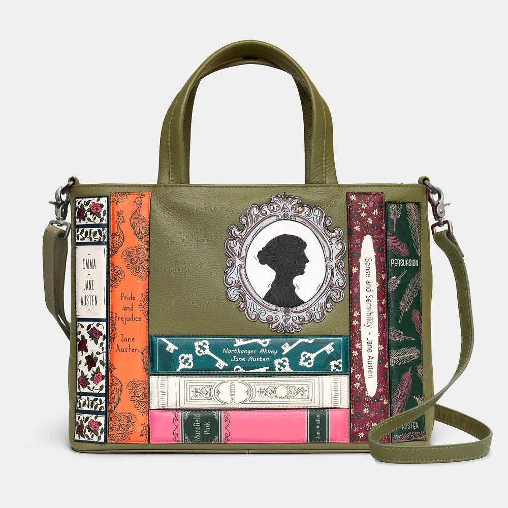 Yoshi Jane Austen Bookworm Olive Multiway Grab Bag
