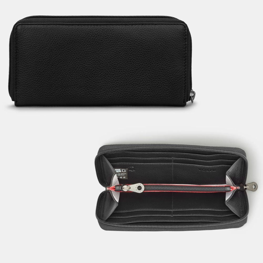 Yoshi Highland Thistle Black Zip Around Purse