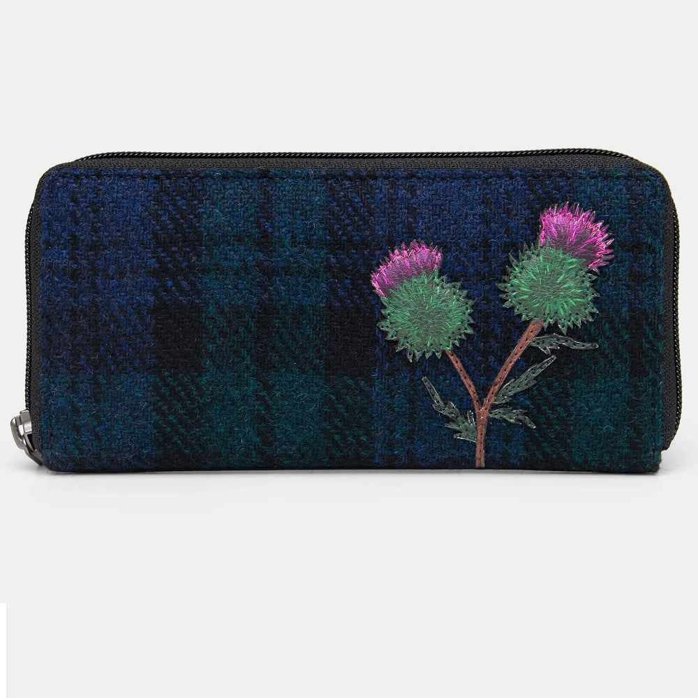 Yoshi Highland Thistle Black Zip Around Purse