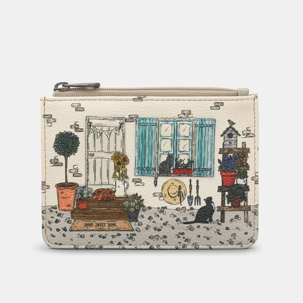 Yoshi Warm Grey Country Cottage Zip Top Purse