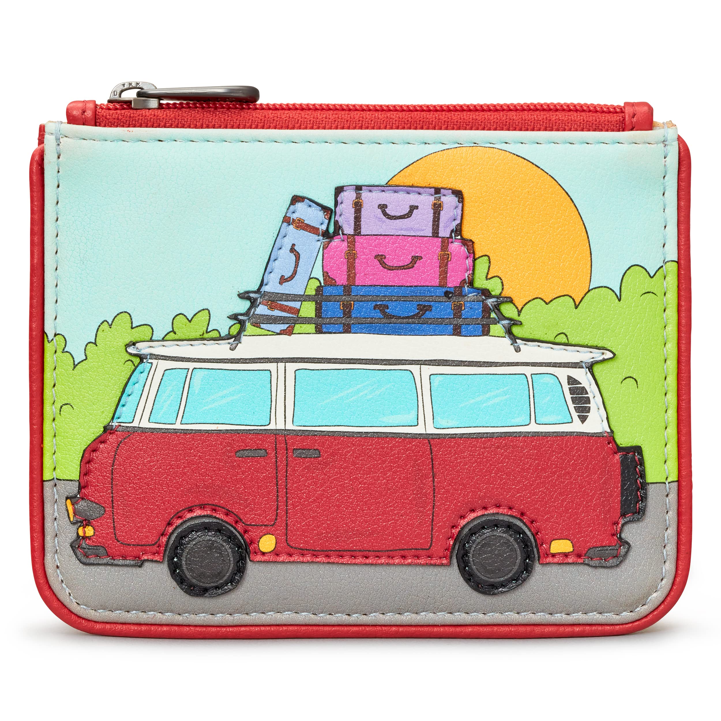 Yoshi Happy Camping Leather Zip Top Camper Van Purse