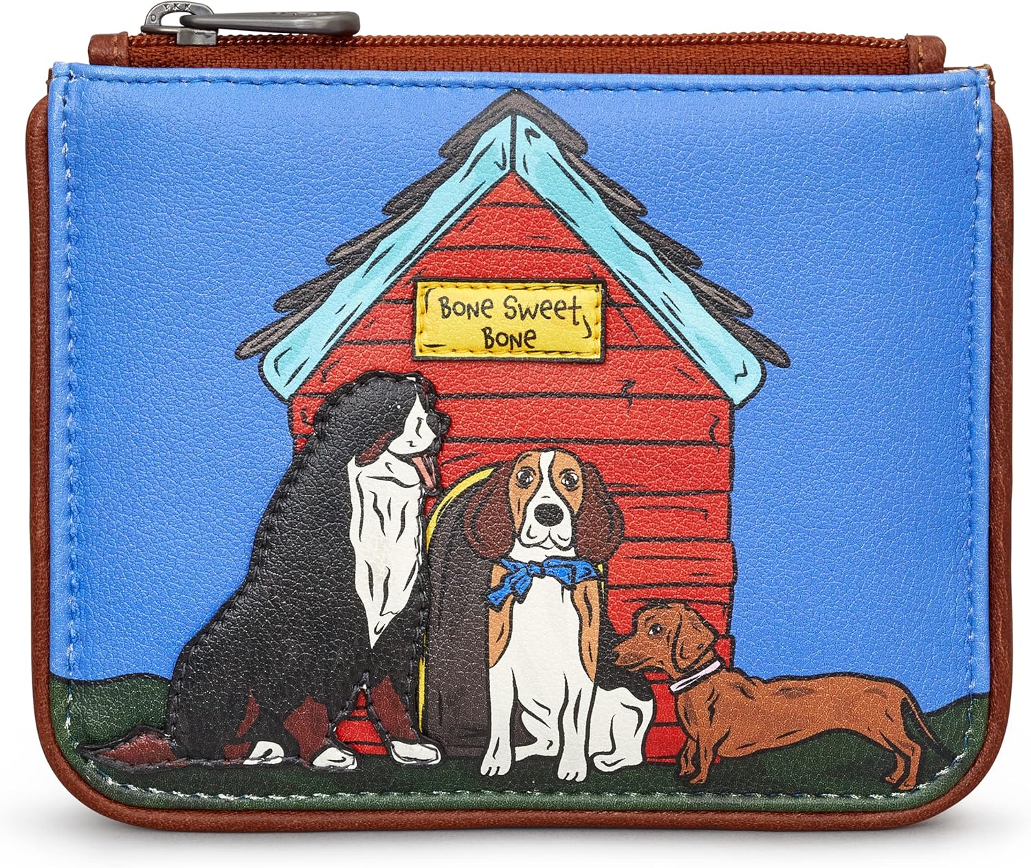 Yoshi Bone Sweet Bone Zip Top Leather Purse