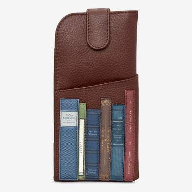 Yoshi Brown Bookworm Library Leather Glasses Case