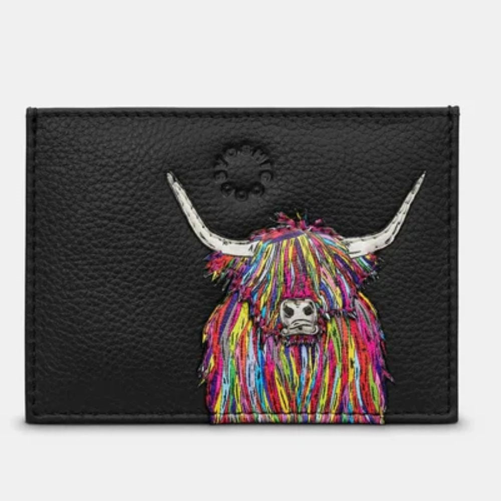 Yoshi Highland Cow Yellow Leather Academy Card Holder