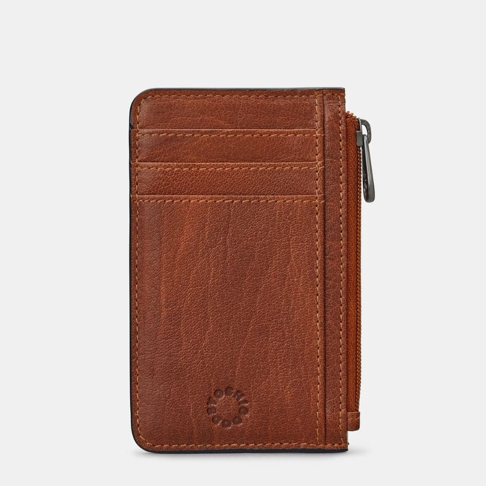 Yoshi Brown Zip Top Morton Card Holder