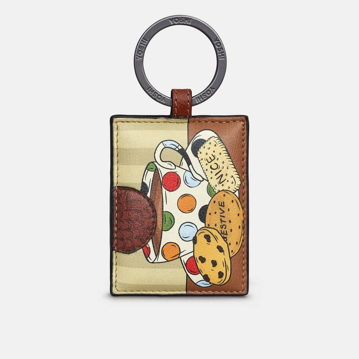 Yoshi Tea and Biscuits Leather Keyring product image