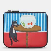 Lichfield Leather Yoshi Cat & Fish Zip Top Purse product image with Cat