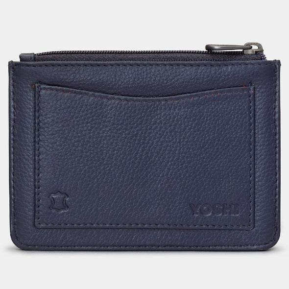 Yoshi Navy Jane Austen Bookworm Zip Top Leather Purse