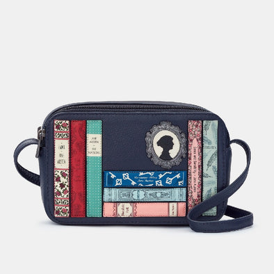 Yoshi Jane Austen Bookworm Navy Leather Porter Cross Body Bag