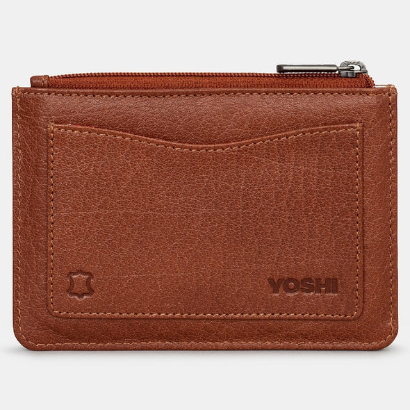Yoshi Brown Midnight Cats Zip Top Leather Purse