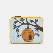Yoshi Bee Hive Zip Top Leather Purse product image